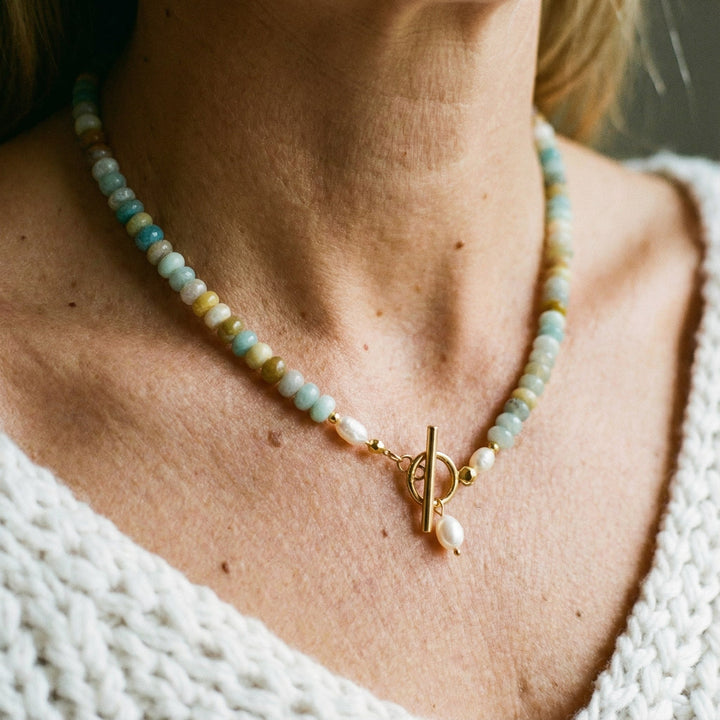 Collier rétro avec pierres | Or
