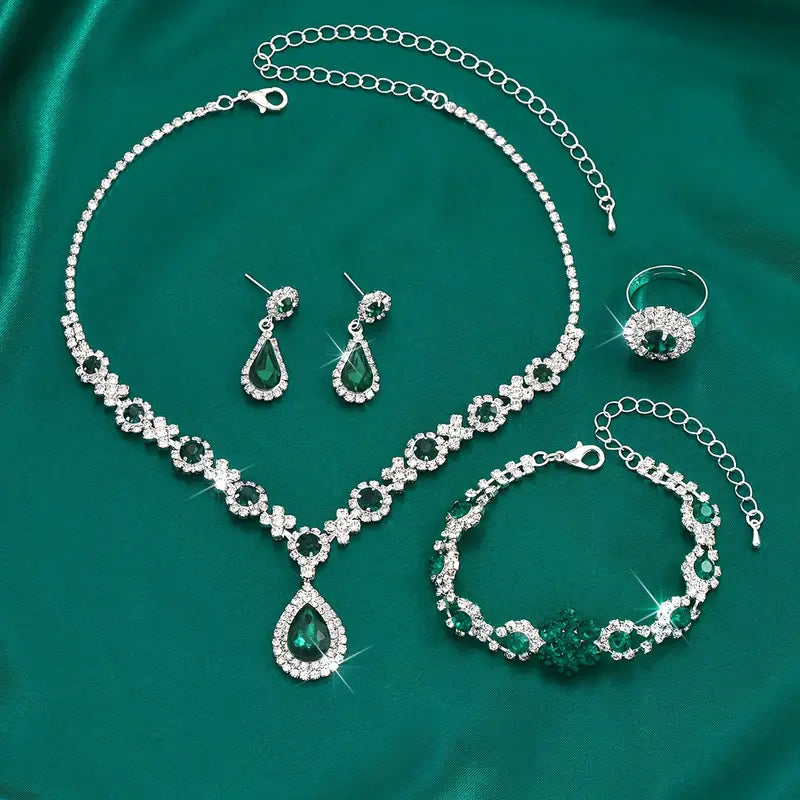 Adriana Lysandre Jewellery Set | White Gold