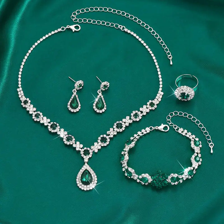 Adriana Lysandre Jewellery Set | White Gold