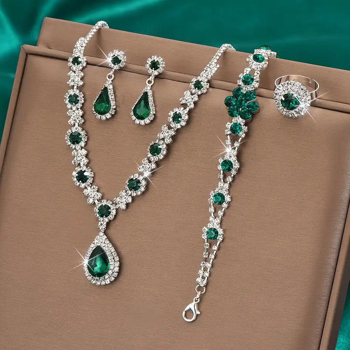 Adriana Lysandre Jewellery Set | White Gold