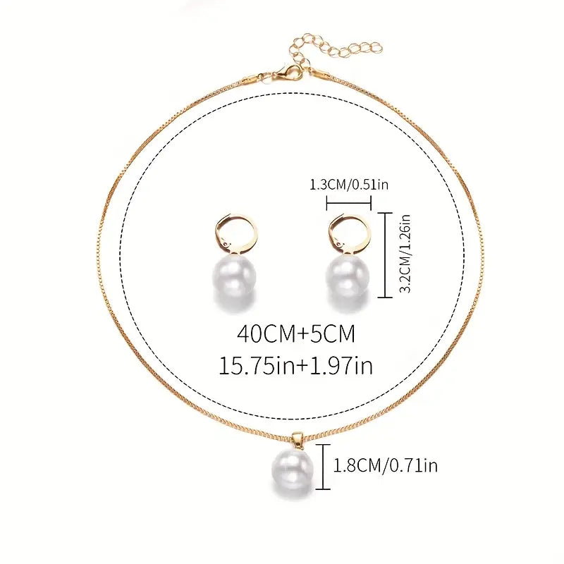 Pearl Jewellery Set | Gold