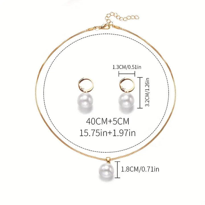 Pearl Jewellery Set | Gold