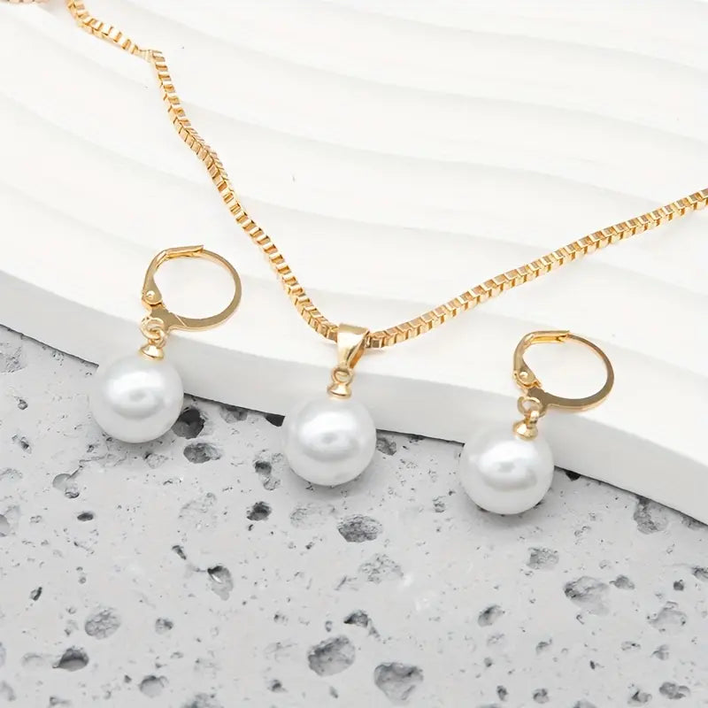 Pearl Jewellery Set | Gold