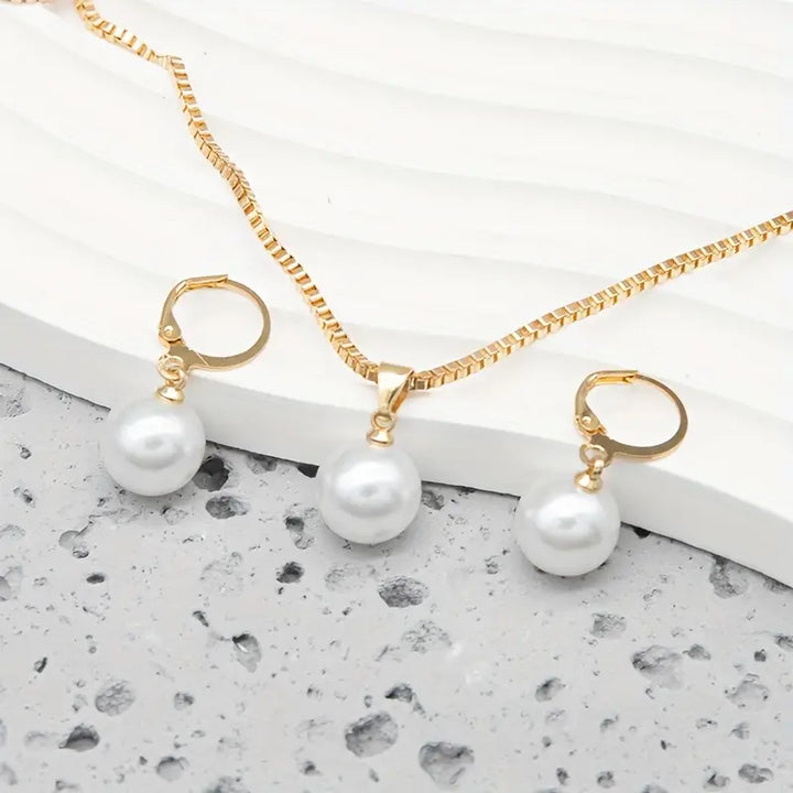 Pearl Jewellery Set | Gold