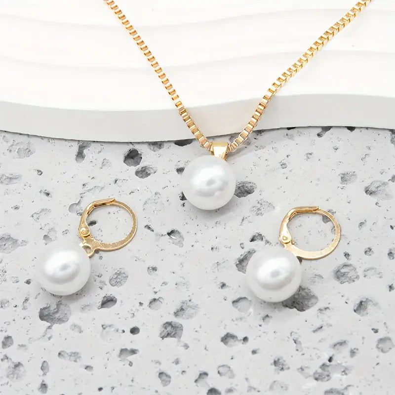 Pearl Jewellery Set | Gold
