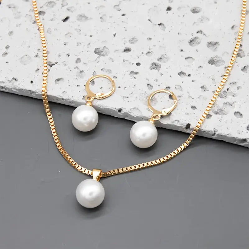 Pearl Jewellery Set | Gold