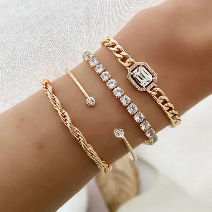 Domitille Calvine Bracelet Set | White Gold