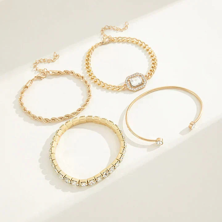 Domitille Calvine Bracelet Set | White Gold