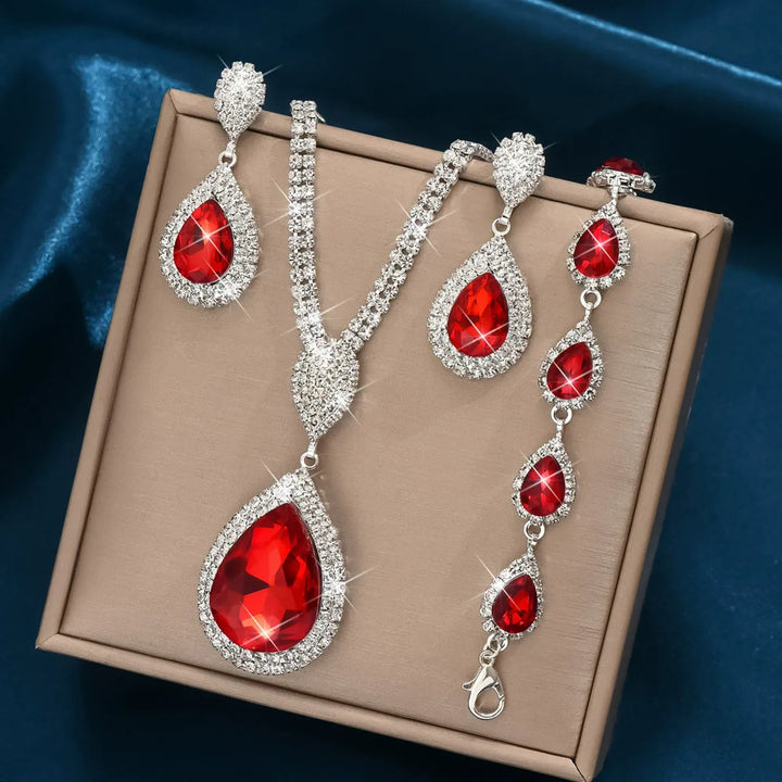 Ensemble de bijoux Thalia | Or blanc