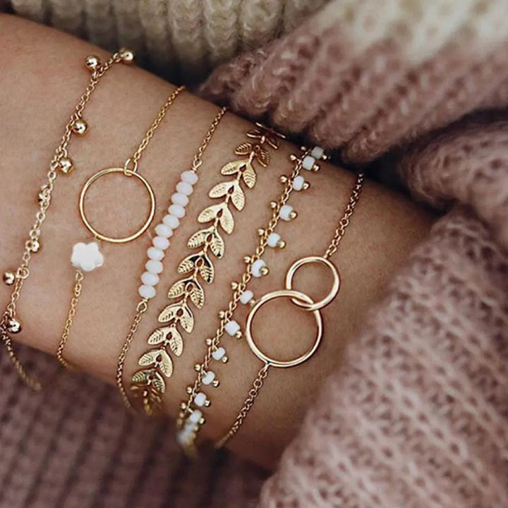 Ensemble de bracelets bohème dorés | Or