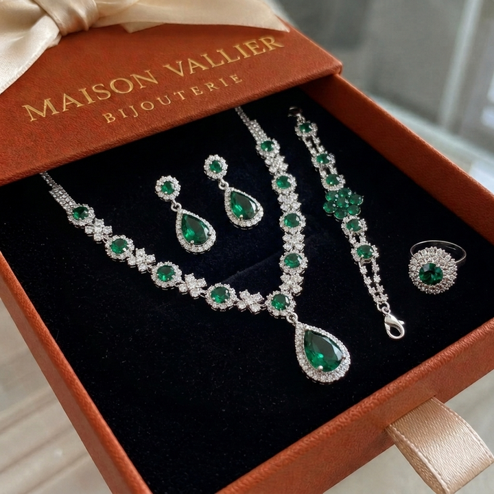 Adriana Lysandre Jewellery Set | White Gold