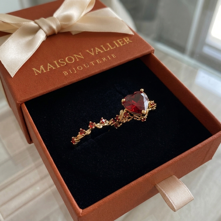Redvine Heart Ring Set | Gold