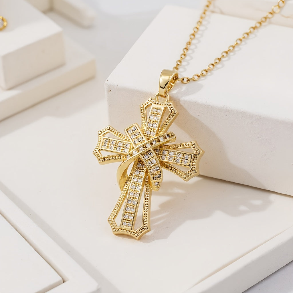 Radiant Cross Pendant | Gold