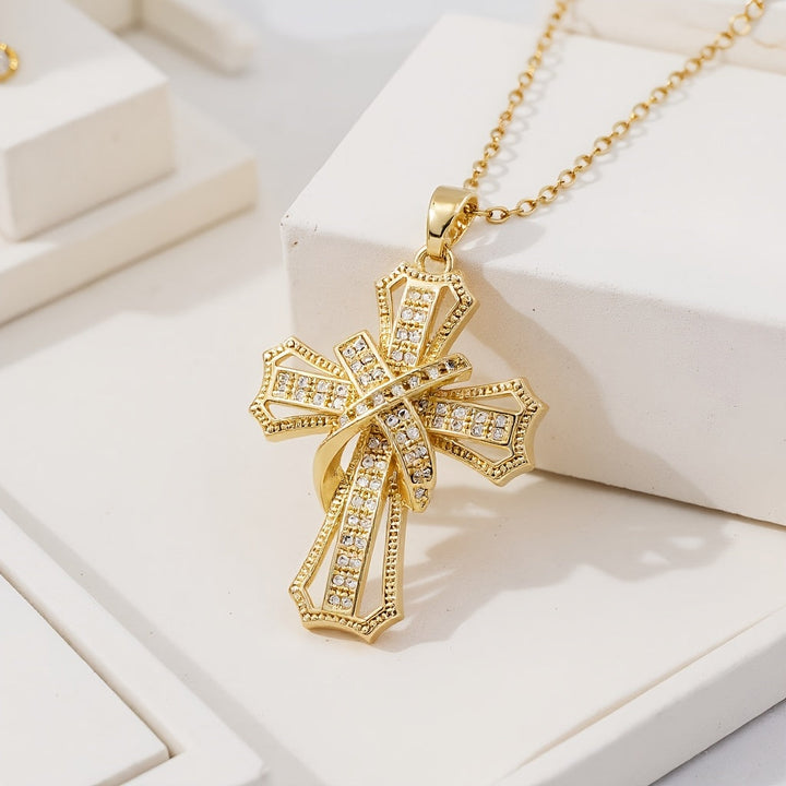 Radiant Cross Pendant | Gold