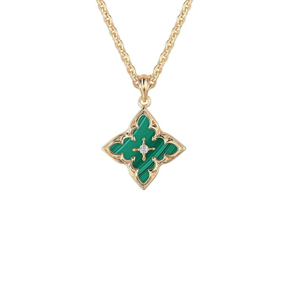 Emerald Clover Pendant | Gold