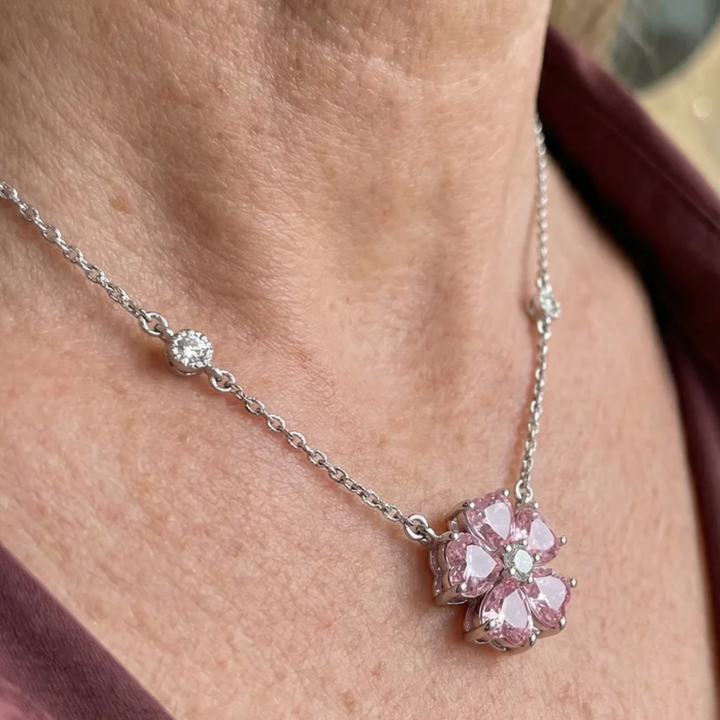 Petal Flower Pendant | White Gold