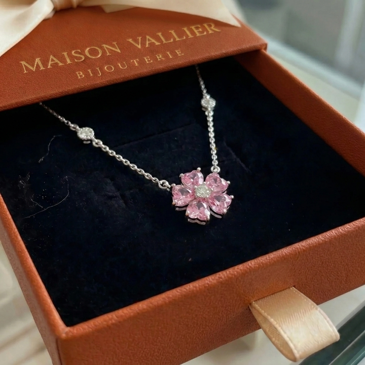Petal Flower Pendant | White Gold