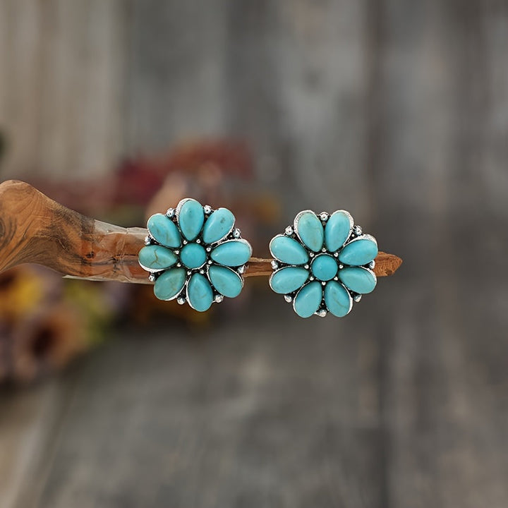 Serelith pétales turquoise clous d&
