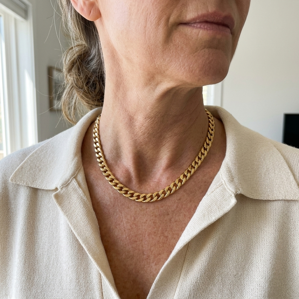 Cuban chain with large links | Gold